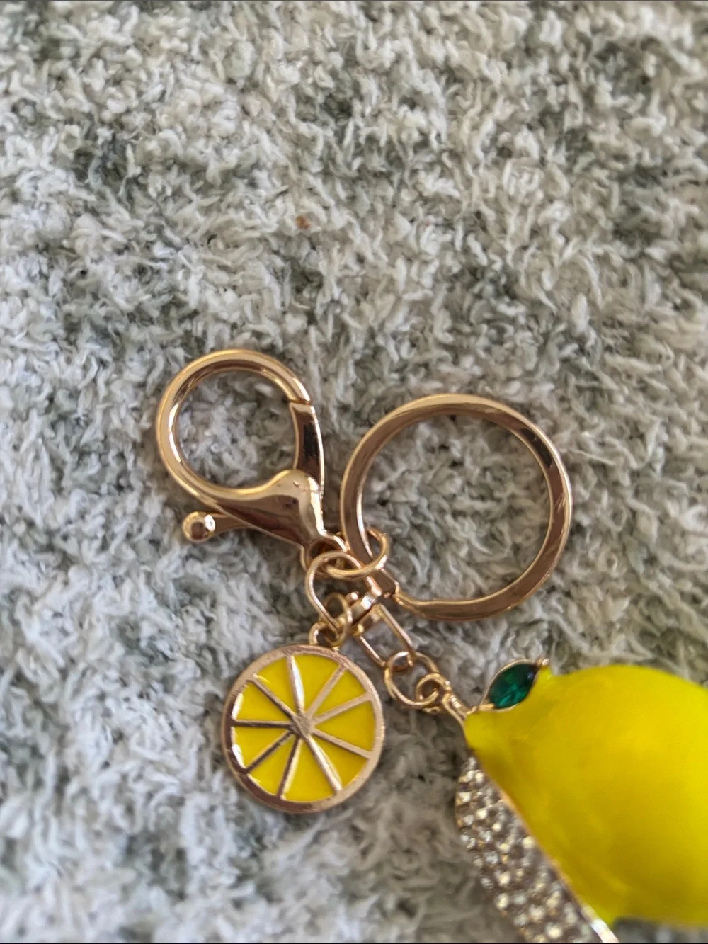 Yellow Lemon Keychain or Bag Charm Pendant NWT 4x1.5”